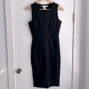 Diane Von Furstenberg DVF Black Stretch Sheath Dress Career Office 4